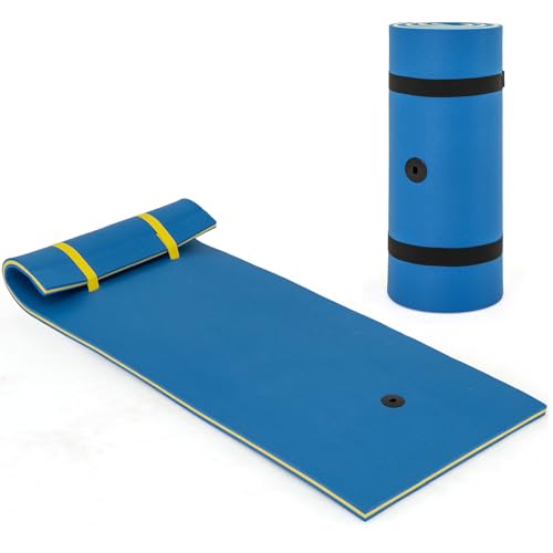 COSTWAY Tapis Flottant en Mousse XPE Capacité Portante 100 KG, Matelas Flottant avec Oreiller...