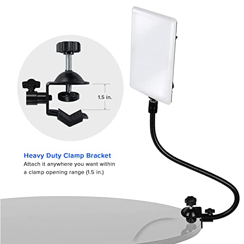 LimoStudio [2 Pack] LED Light Panel with Gooseneck Extension Adapter, Mini Table Top Light Stand, and Mounting Clamp, Photo Video Lighting Kit, Photo Studio, AGG2205 - Thumbnail 5