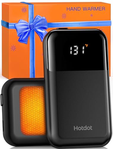 Hotdot Hand Warmers Rechargeable 2 Pack, 4 Heat Levels (104–131°F),