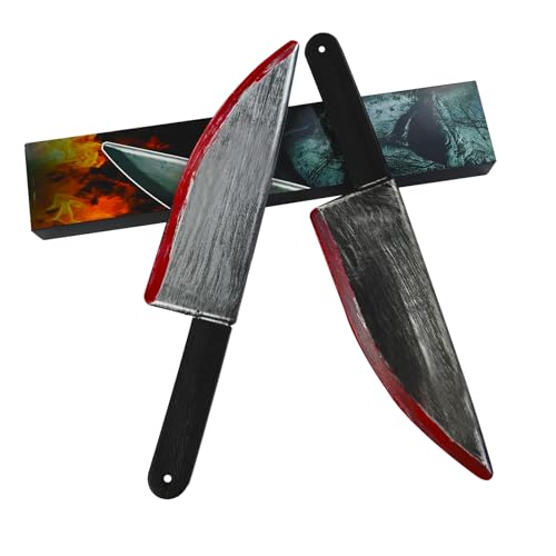Myersmas knife prop Halloween Butcher Fake Knife 2Pack, Classic knife Horror Movie Cosplay Rubber Props for Halloween