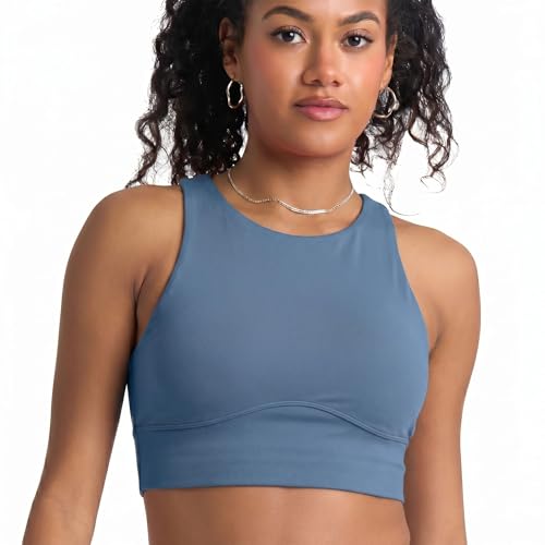 Image of POPSUGAR Sports Bras for Women - Y Back, High Neck, Strappy & Long Line Padded Racerback Bra Workout Yoga Top Racer Back Bra