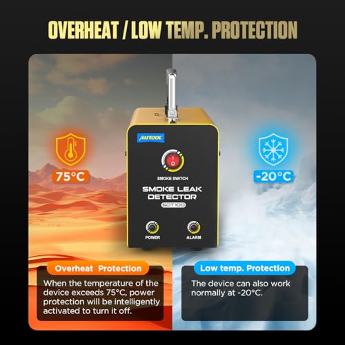 AUTOOL Automotive Smoke Machine Lead Detector DC 12V EVAP Vacuum Diagnostic Tester with Built-in Air Pump for Pipe System by AUTOOL - Used condition - Image 4