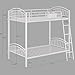 Metal Bunk Bed Twin Over Twin with Storage Bag, 2 Twin Size Beds with Safety Guard Rails and Anti-tip Nails for Teenager,Girls or Boys （White）