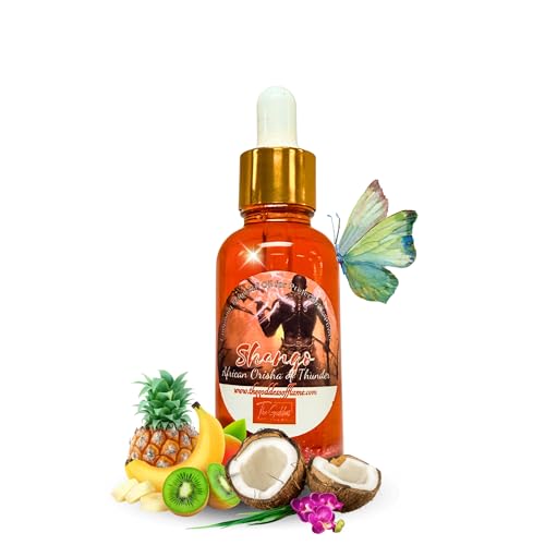 The Goddess Of Flame Devotional Oil 1 oz | Handmade with Herbs, Crystals & Essential Oil | Hoodoo Voodoo Wiccan Pagan | Witchcraft Supplies | Conjure Oil for Altars & Offerings (Shango)
