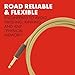 Fender Deluxe Series Coiled Instrument Cable, Guitar Cable, Guitar Accessories, Straight/Angle, Black Tweed, 30ft