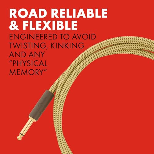 Image of Fender Deluxe 25' Angled Instrument Cable - Tweed