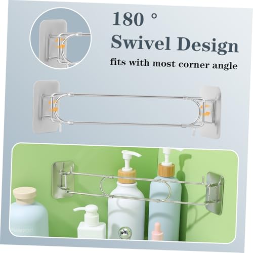 Barre de bain d'angle acier inoxydable 304 argenté multifonctionnelle douche