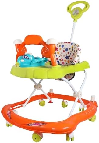 duggi muggi Children Walker Baby and Kids Walkers with Music and Activities for 6-18 Months and 1-3 Years - Perfect Walking Support for Boys and Girls (with Parental Handle) - Orange