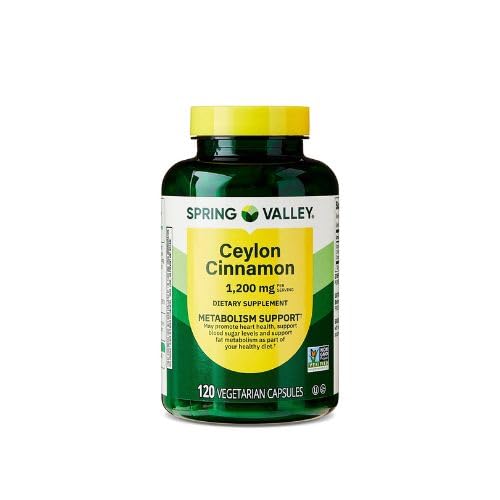 Spring Valley Ceylon Cinnamon Metabolism Support Dietary Supplement Vegetarian Capsules,