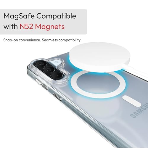 Image of Compatible for Samsung Galaxy A57 5G Translucent Hard Back | Only Compatible with Wireless Magnetic Accessories | Thin and Slim Magnetic Back Cover (Clear)