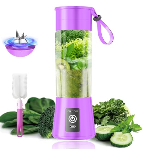 Image of Personal Size Smoothies Blender Cordless - 2026 New Mini Portable Blender | 380Ml BAP Free Juice Cup & 6 Blades, Freshly Squeezed in Picnic /Sports /Travel, High Blending Speed of 20000Rpm /Min