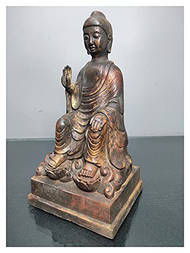 Statue de Surong en bronze et laque cinabre de collection - 5