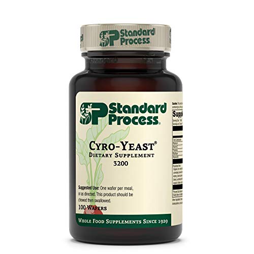 Standard Process Cyro-Yeast - Whole Food Wellbeing and Digestive Health Formula with Shiitake, Rice Bran, Alfalfa, Thiamine, Riboflavin, Reishi Mushroom Powder, Vitamin B1, Ascorbic Acid - 100 Wafers