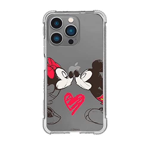Coque pour iPhone 14 Pro Officiel Mickey et Minnie Baiser Renforcé Transparent pour protéger votre téléphone. Choisissez le type de coque que vous aimez avec licence officielle Disney