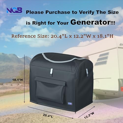 NGB Outdoor Generator Cover 20.4"L x 12.2"W x 18.1"H Suitable for Most 2000W-3500W Outdoor Inverter Generators Power Equipment Running,Companion for Outdoor Generator Accessories Power Equipment. - Thumbnail 2