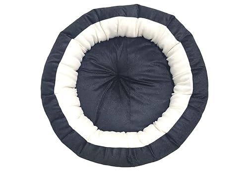 Image of Small Size Dog Bed for Small Size Dogs, Puppies, Kitten and cat Bed Velvet Fabric Dual Color Black-Cream Anti Skid Bottom Washable Export Quality Pet Bed