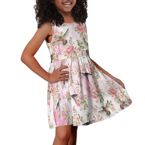 Flashideas Girls Dresses Round Neck Flared Skate Dress with Pockets Casual Dresses Soft Comfortable3