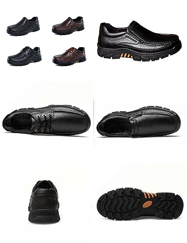 Men's Leather Arch Support Dress Shoes,Comfort Slip On/Lace up Non-Slip Softsole Casual Oxford Travel Walking Loafers2