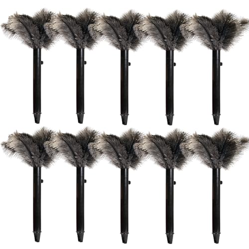 Image of Retractable Ostrich Feather Duster for Cleaning, 15 Inch Fluffy and Natural Feather Duster with Retractable Handle, Reusable Eco-Friendly Handheld Cleaning Supplies (10 pcs)