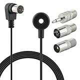 Kaunosta FM Antenna 75 Ohm FM Radio Antenna F Type Male Coaxial Cable Wire Antenna with Adapter for Pioneer Onkyo Yamaha Marantz Indoor Digital HD Radio Stereo Receiver FM Radio AV Audio Video