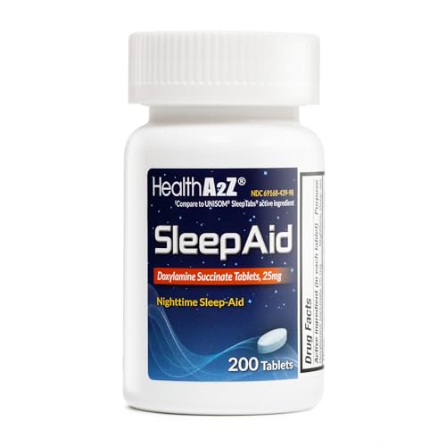 HealthA2Z Nighttime Sleep-Aid Doxylamine Succinate 25mg 200 Counts (Pack of 1) Safe & Effective