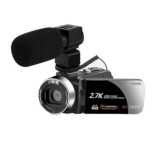 Caméra vlogging 2.7K avec écran tactile rotatif et micro pour créer sur YouTube