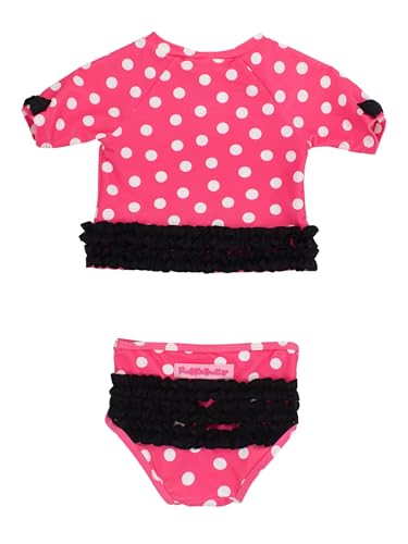 Image of RuffleButts Girls UPF50+ Sun Protected Short Sleeve Rash Guard Bikini