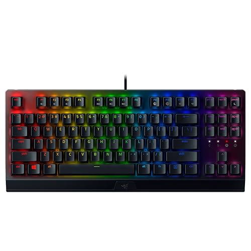 Razer BlackWidow V3 Tenkeyless (Interruttore Verde) - Tastiera da Gioco Meccanica Compatta (Interruttori Clicky, Fattore di Forma Compatto, Tasti Programmabili) QWERTY Layout US | Nero
