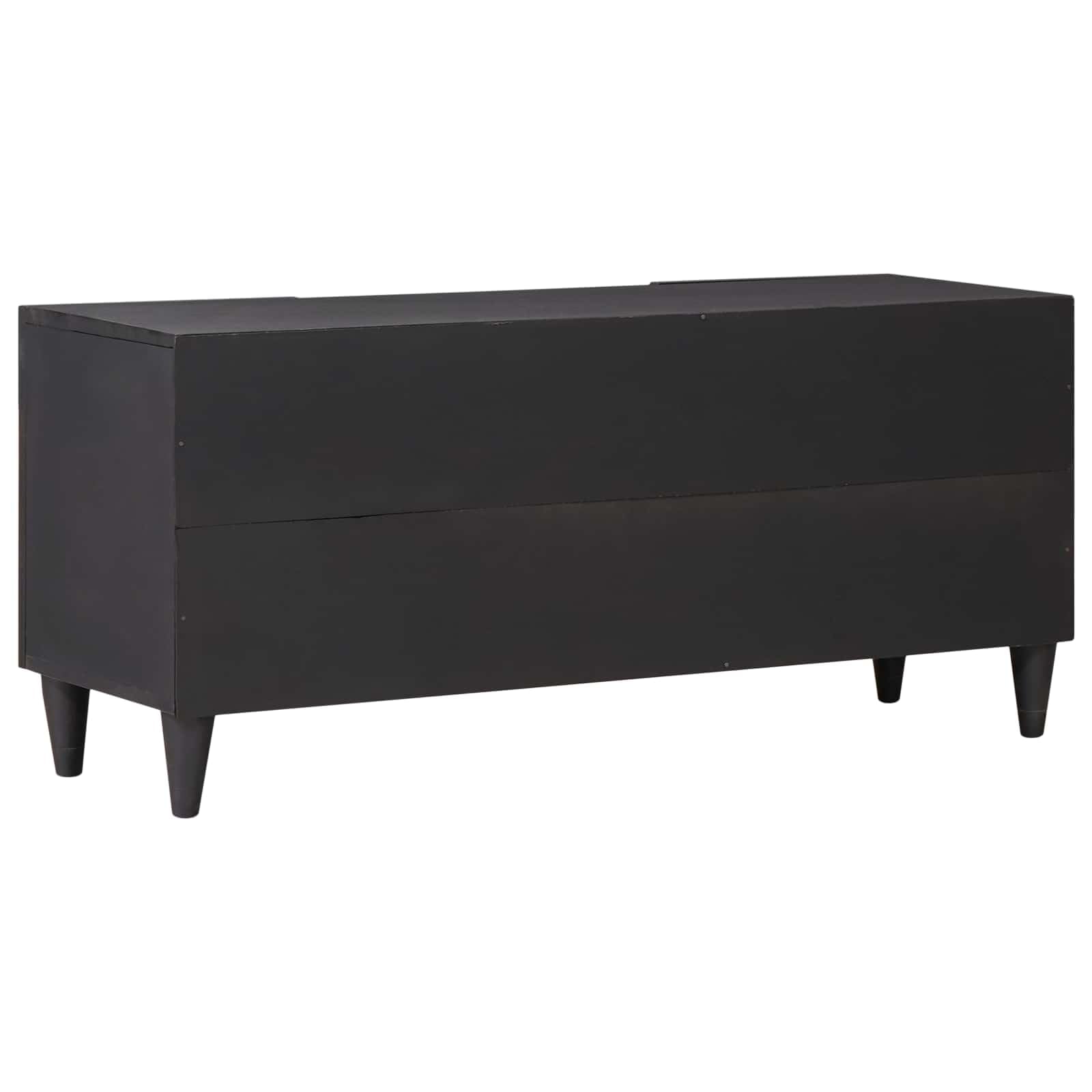 Gabinete de almacenamiento multimedia madera mango macizo 105 x 33,5 x 46