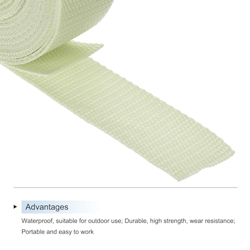 Image of MECCANIXITY Lightweight Polypropylene Webbing Strap 1 1 /4 inch 10 Yard Backpack Strapping Band Apricot for Outdoor Luggage Cargo Straps