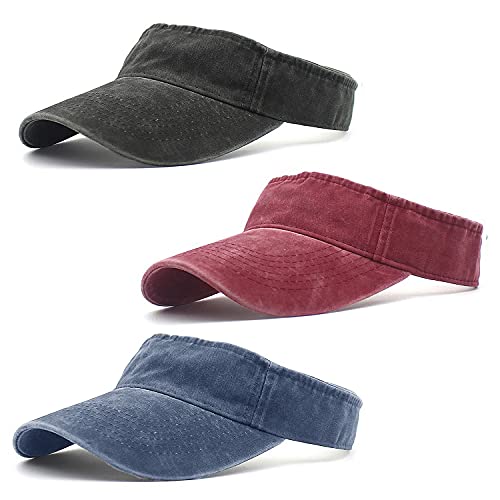 Image of HH HOFNEN Sports Sun Visor Hats Cotton Twill Ball Adjustable Sun Caps for Men Women