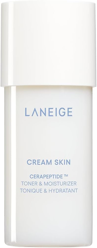 LANEIGE Cream Skin Toner & Moisturizer: Lightweight Refillable Korean Milky Toner with Ceramide & Peptide for Hydration, Firming, & Barrier Support