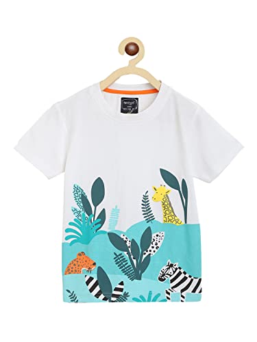Image of nauti nati Round Neck Cotton Tee for Boys (NN311-912-, Multicolored, 2Y)