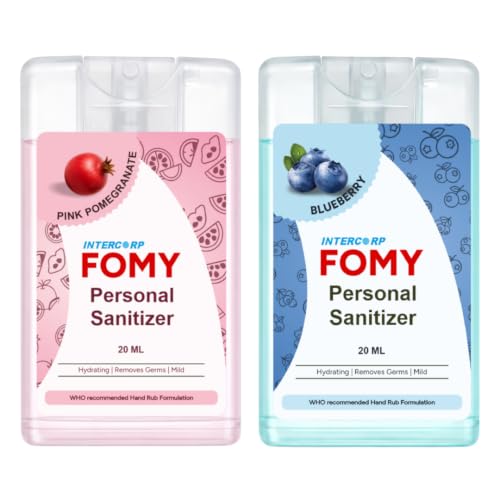 Image of Pocket Sanitizer Spray 20 ml | Hand & Surface Disinfectant | Gentle & Effective Germ Protection (20 ml (Pack of 2), Pink & Blueberry)