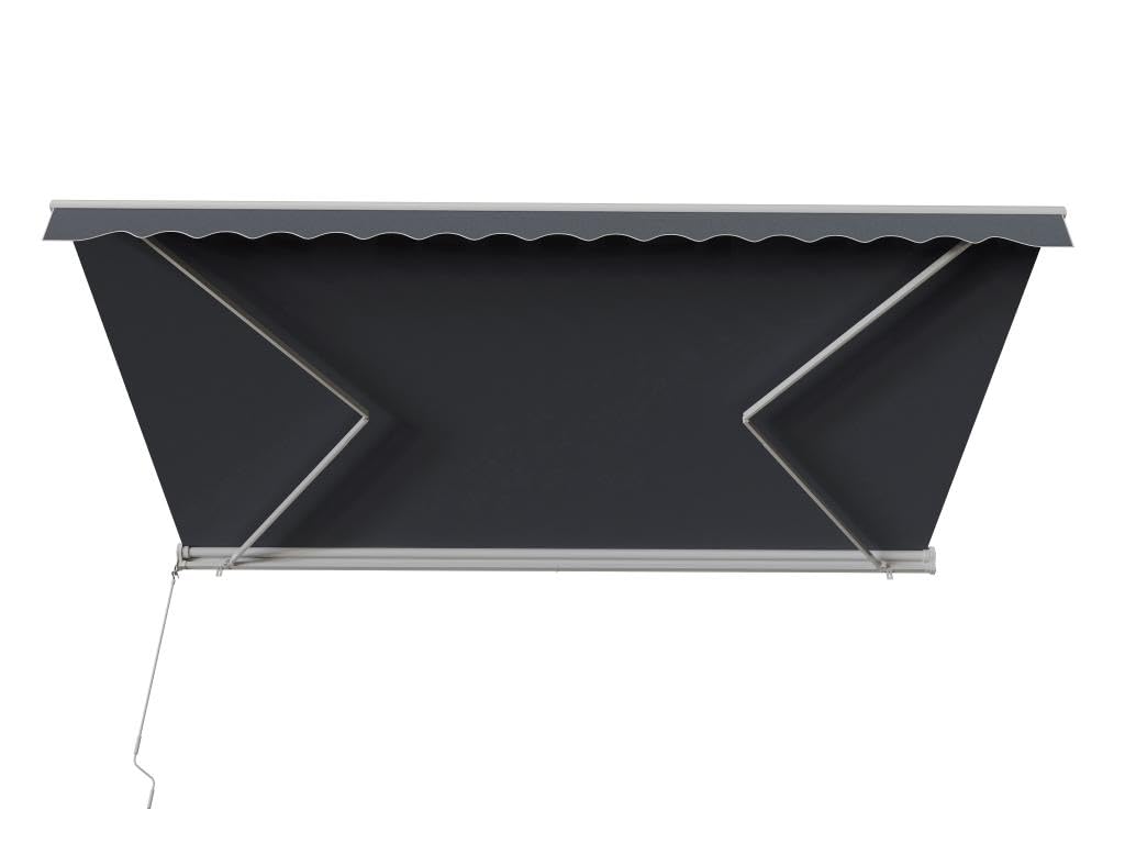 Vente-unique Store banne motorisé avec Semi-Coffre 5 x 3 m Anthracite - COFANA Gris