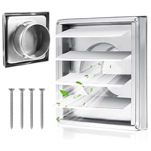 Worahroe TO016845 Lüftungsgitter Edelstahl 150mm