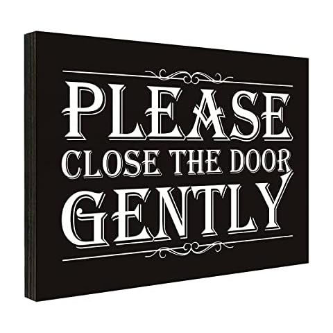 Please Close the Door Gently Sign for House, Closed Door Sign for Home, Use for Office or Business Front Door Warning Reminder Signs, Apartment Porch Entrances Wall Decor Use 3.55" x 5.15" - PMA028 Cover