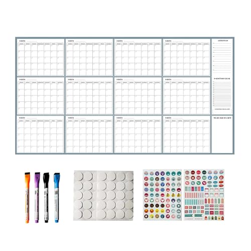 Calendario de pared para profesores y estudio en casa con panel mensual reutilizable