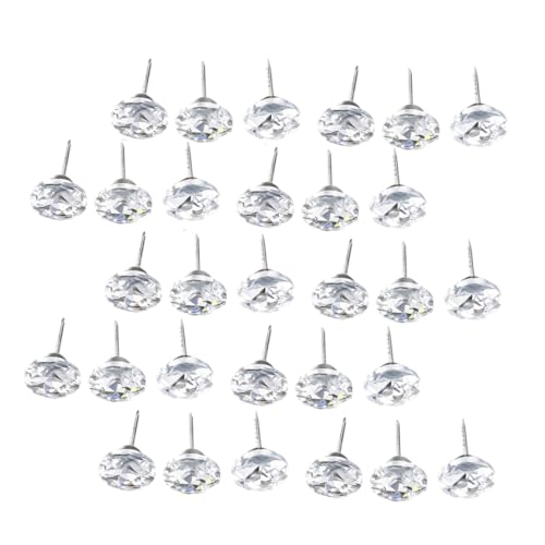 Holibanna 30Pcs Decorative Sofa Pins Glass Upholstery Tacks for Furniture Wall Decor Buttons Lightweight and High Hardness for Crafts and Couch Replacement
