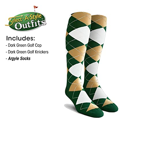 Mens Select A Style Dark Green Outfit with Matching Golf Cap and Selected Argyle Socks3