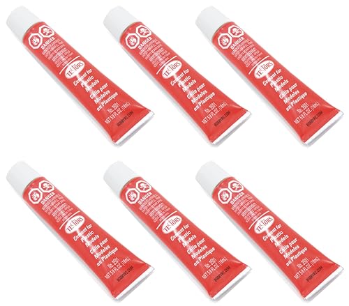 Testors Plastic Model Glue 5/8 Fl Oz Tube (6 Tube Multipack)