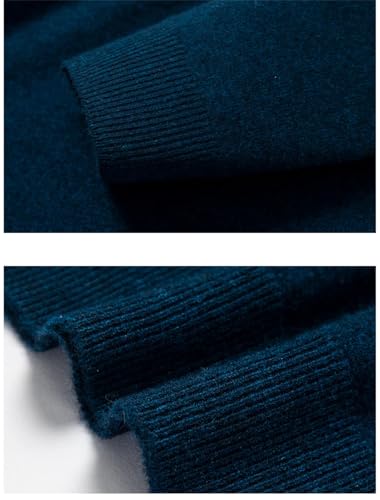 Vsadsau Men Solid Pullover Sweater Crew Neck Warm Sweater Wool Knitted Long Sleeve Casual Jumpers4