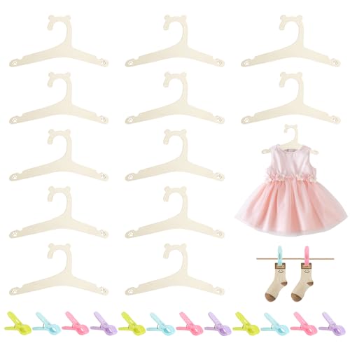 Perchas Infantiles Madera con Pinzas Marca Haocjanc