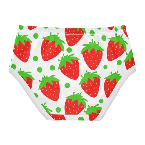 Toddler Underwear Custom 2t Cotton Cute Panties Girl Funny Briefs Undies Kids Cartoon Strawberries Dots Red2