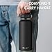 Navigate 32 oz Insulated Stainless Steel Sports Water Bottle with Spout & Handle Lids,Wide Mouth Water Jug with Double Walled Leak Proof Keep Cold for 24 Hrs Hot for 12 Hrs,Black