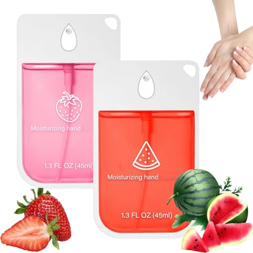 Image of 2PCS Mist Hydrating Hand Sanit/izer Spray,Hand Sani/tizer Spray,Refreshing Hydrating Sani/tizer,Power Mist Han/d Sanit/iser,Portable Travel Size(Strawberry flavor + watermelon flavor)