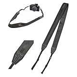 カメラストラップ 一眼レフ グライド ショルダーストラップ 一眼レフカメラ用 首掛け ななめ掛け 長さ調節可能 ブラック VE-2514