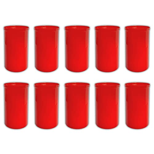 Quemador de luz para tumba, color rojo sin tapa, velas de cementerio, vela conmemorativa, decoración para tumba (10)