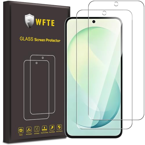دبليو اف تي اي عبوة من 2 واقي شاشة لسامسونج جالاكسي S26 FE شبكة الجيل الخامس 5G من الزجاج المقسى بدرجة صلابة 9، مضاد للخدش ومضاد للفقاعات، واقي شاشة من الزجاج المقسى لسامسونج S26 FE