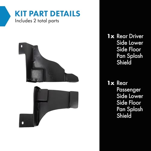 Image of TRQ Floor Pan Splash Shield Rear Driver & Passenger Side Lower Side Compatible with 2011-2020 Dodge Journey CH1228116 CH1228117